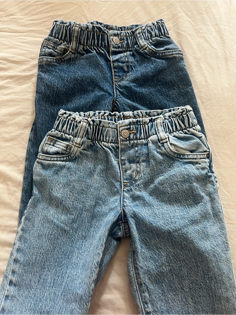 Cat & Jack Two-Tone Elastic-Waist Jeans - Light Blue & Dark Blue